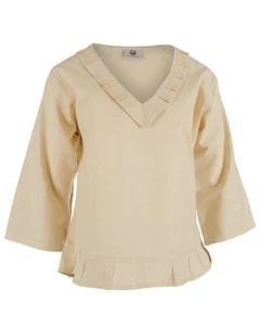 Blusa Mytholon Josefina algodón ligero natural S Larp Edad Media #14212 - Imagen 1 de 4