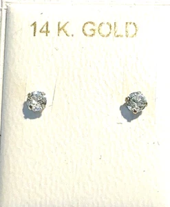 Brandneu 14k Gold/3 mm Durchmesser Baby Ohrstecker - Bild 1 von 4