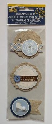 Pegatinas para álbumes de recortes de copo de nieve de bienvenida de arpillera de Little Yellow Bicycle Foto 1 de 3