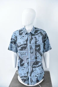 NWT SUPREME x THRASHER BOYFRIEND Dusty Blue S/S Button Down Shirt Mens XL - Picture 1 of 10