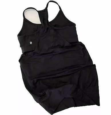 Lululemon Tank Top 2 In 1 Sports Bra Athletic Fitness Running Women Sz 4 Black - Image 1 of 4
