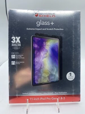Zagg Invisible Shield Glass+ FOR 11" IPAD PRO GEN 1 & 2 Adv. Shatter Protection - Image 1 of 2