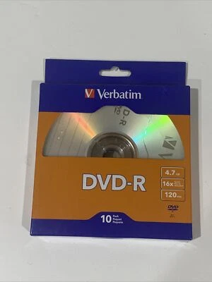 Dvd-R Recordable Disc 4.7GB 16X Silver 10 Pack BRAND NEW SEALED A3 - Image 1 of 2