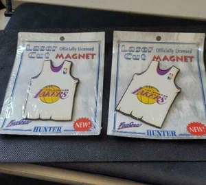 Two NBA Los Angeles Lakers White Jersey Laser Cut Magnets Basketball OOP NICE! - Picture 1 of 4