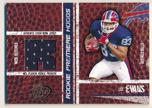 LEE EVANS 2004 PLAYOFF HOGG HEAVEN #157 ROOKIE GAME JERSEY BILLS 146/750 RC SP
