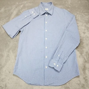 Armani Collezioni Shirt Mens Medium Blue Gingham Check Long Sleeve Button Up - Picture 1 of 11