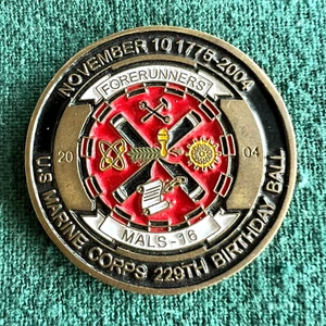 USMC Challenge Coin Marine Aviation Logistics Squadron 16 '04 OIFII BirthdayBall - Bild 1 von 7