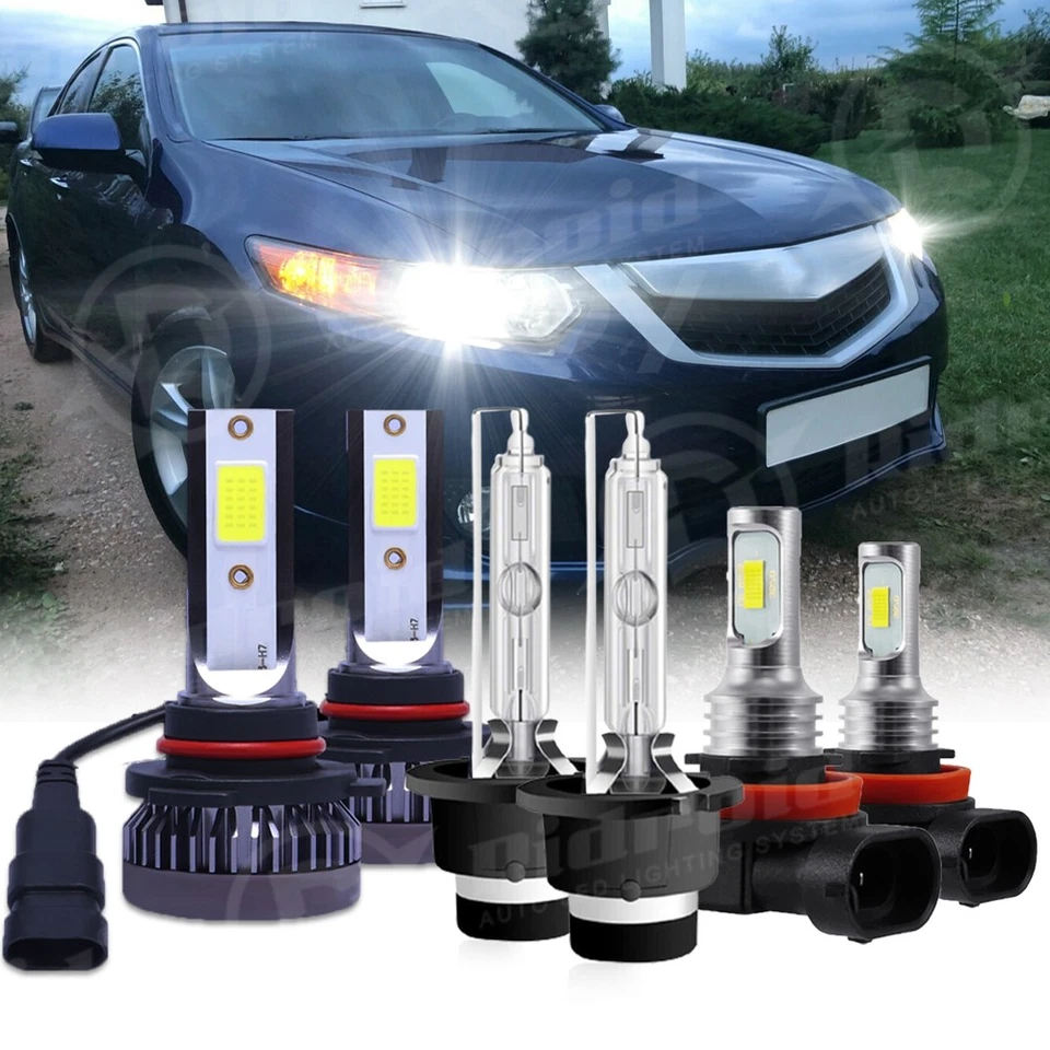 For Acura TSX 2009-2014 Combo HID/LED Headlight Hi/Lo Beam&Fog Light Bulbs KIT - Image 1 of 4