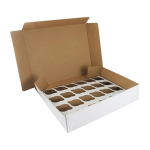 24 Hole Tough Corrugated Cupcake Boxes - Picture 1 of 3