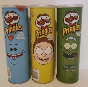 RICK & MORTY 3 Special Edition Pringles Potato Crisps 5.5 Oz. Cans Sealed - Picture 1 of 8