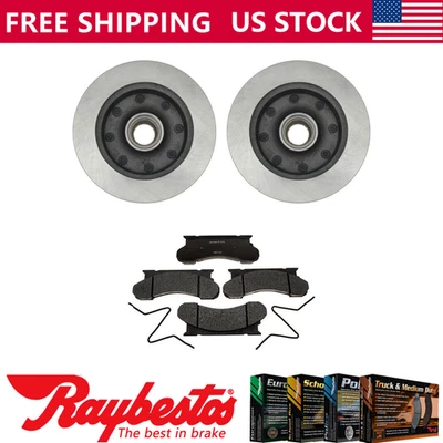 Kit de rotor de freno delantero y buje + pastillas de freno metálicas para Ford E-250 Econoline 1991 Foto 1 de 4