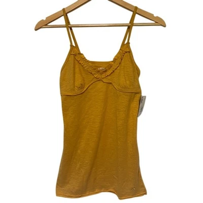 Vintage So Womens Y2K Babydoll Ruffle Trim Cami Size S Yellow Preppy 90s Fitted - Image 1 of 4