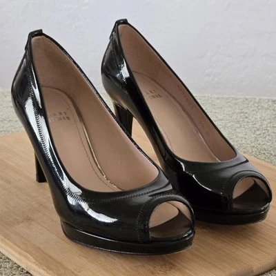 Zapatos de salón/tacones altos clásicos STUART WEITZMAN Wms talla 5,5 charol negro ESPAÑA Foto 1 de 4