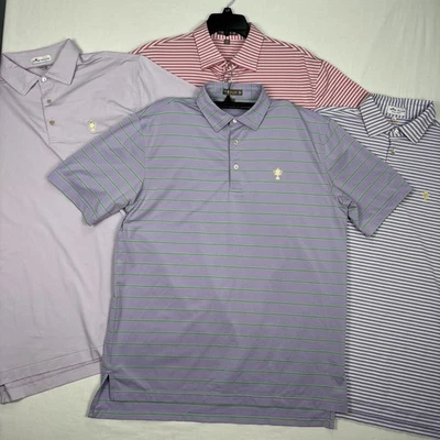 Lote de 4 Polo Peter Millar Summer Comfort Para Hombre Mediano Golf Rendimiento Trofeo Foto 1 de 4