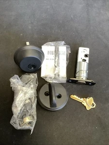 Schlage Single Cylinder Keyed Entry Deadbolt. Matte Black. B60N622C @9 - Picture 1 of 7