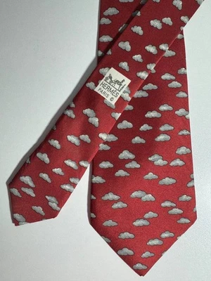 Free shipping Hermes Mens Tie Gray 7333 EA - Image 1 of 4