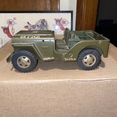 Vintage Tonka Us Army Jeep GR-2-2431 Pressed Steel - Image 1 of 4