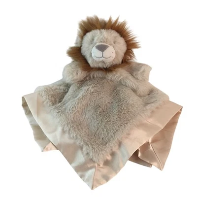 Manta de seguridad para bebé Cloud Island Lion Lovey 14" marrón tostado satinado ribete y espalda Foto 1 de 4