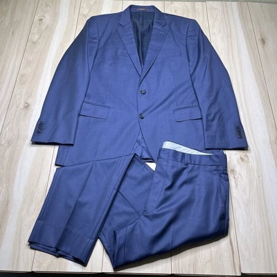 Traje Peter Millar Azul Sólido 100% Lana Para Hombre Talla 42R 37Wx30L Hecho en Canadá Foto 1 de 4