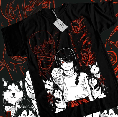 Nayuta T-shirt Chainsaw Man Denji Makima Denji Anime Manga Black Shirt  - Image 1 of 4