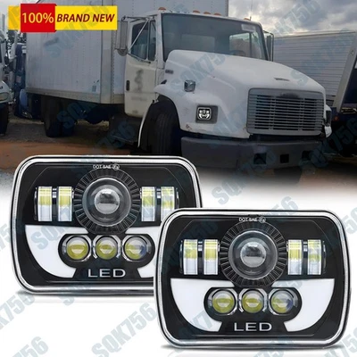 Upgrade 2PCS 7x6" LED Headlight for Freightliner FL50 FL60 FL70 FL80 Truck H6014 - Image 1 of 4
