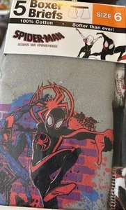NEW Marvel SPIDERMAN Boys Spiderverse Boxer Briefs Underwear 5 Pack Size 6 NIP - Picture 1 of 2