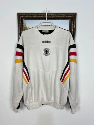 Sudadera de fútbol vintage años 90 Adidas Alemania fútbol para hombre cuello redondo rara talla M Foto 1 de 4