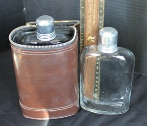 Vintage Mid-Century Travel Flask Carrier With (2) Glass Flasks - Picture 1 of 3