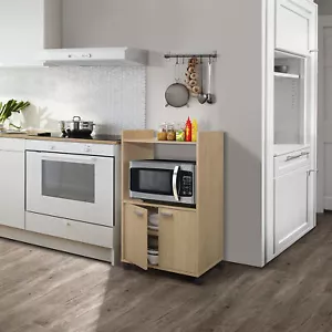Mobili Marca Kings - Carrello per Microonde da Cucina con Ripiani per Stoccaggio, Faggio - Foto 1 di 4