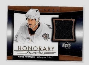 CHRIS PRONGER 2005-06 UD TRILOGY HONORARY SWATCHES GAME USED JERSEY