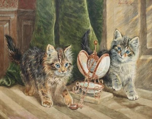 Henriette Ronner Knip Two Kittens #1 Canvas Print 16 x 20 - Picture 1 of 4