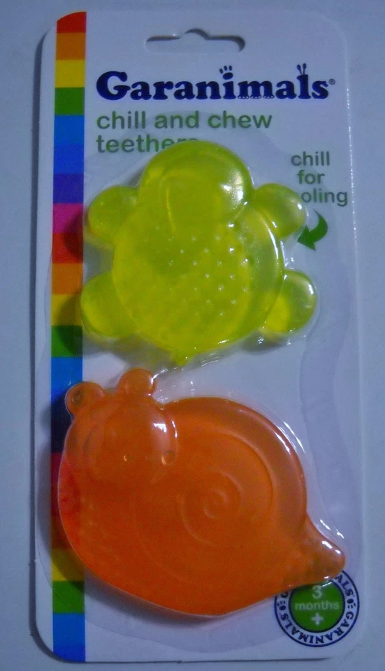 GARANIMALS CHILL AND CHEW TURTLE SNAIL SHAPED TEETHERS NEW IN PACKAGE 3 MONTHS + - Image 1 of 3