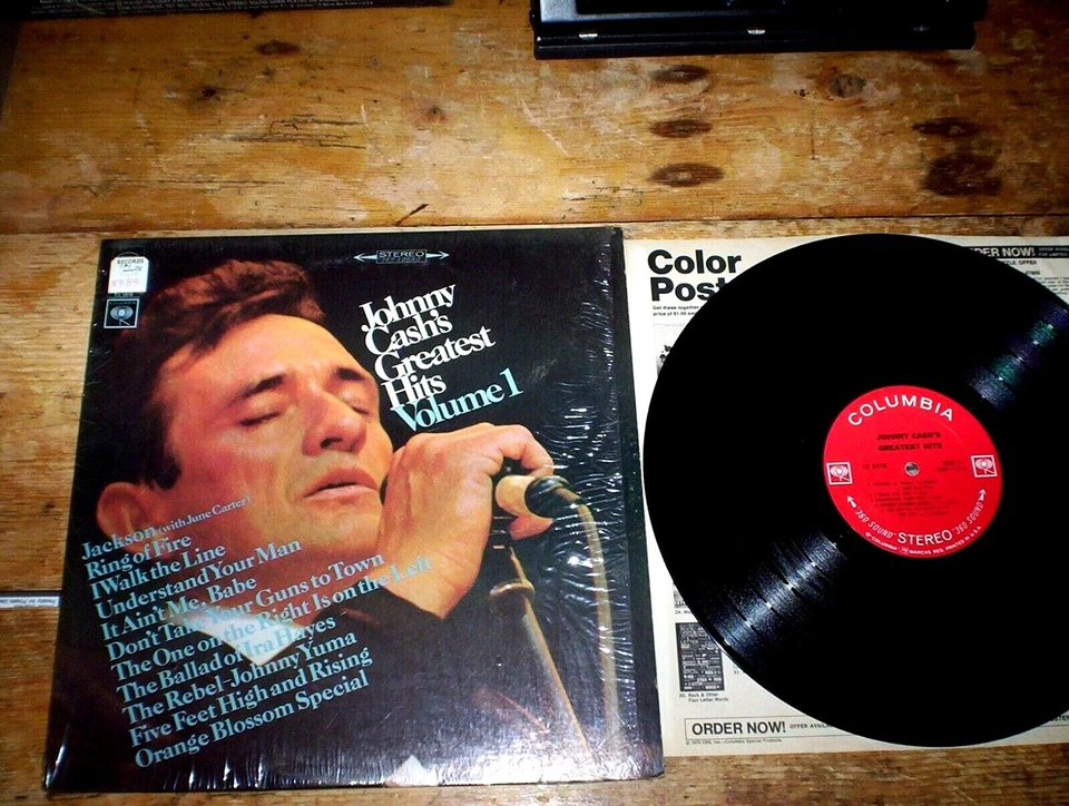 JOHNNY CASH ( JOHNNY CASH'S GREATEST HITS v.1 ) ORIG 1967 VINYL LP in shrink NM- - Image 1 of 1