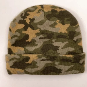 Woodland Camouflage variation with beige gray winter watch cuff cap - Picture 1 of 6