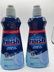 Lot Of 2 Finish Rinse & Shine Aid Dishwasher Agent 13.5 oz - 80 Washes Lot of 2 - Picture 1 of 5