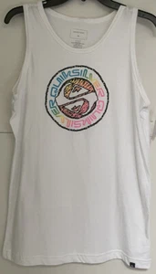 QUICKSILVER youth boys large Neon Expirience Tank Shirt  white - Picture 1 of 5