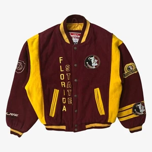 Vintage 90s Men's Nutmeg Campri Florida State Seminoles Varsity Jacket, Retro - Picture 1 of 9