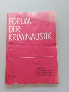 Forum der Kriminalistik Heft 2.1988 Vorbeugung und Bekämpfung der Kriminalität - Bild 1 von 2