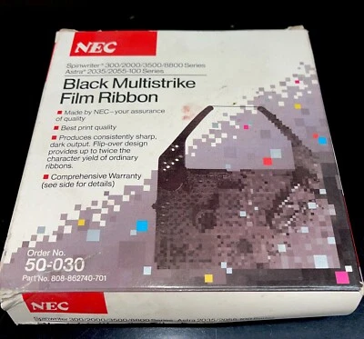 NEC  Spinwriter MultiStrike Black Film Ribbon 50-030 - Image 1 of 3
