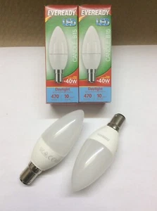 LED Candle Bulb SBC B15 Daylight 5.2w = 40w Eveready x 10 , Top Brand UK Seller - Picture 1 of 5