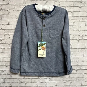 Class Club Adventure Wear Boys 4/5 Navy Striped Shirt Long Sleeve 2 Button NEW - Picture 1 of 8