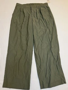 A New Day Women's High Rise Reg. Fit Pleat-Front Lightweight Olive Pants 17 - Picture 1 of 8