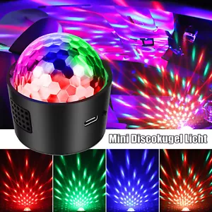 Disco-Lichteffekt Diskokugel Partyleuchte DJ-Licht RGB Musiksensor für Kinder - Bild 1 von 21