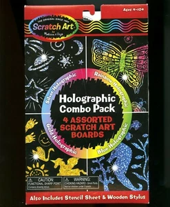 Scratch Art di Melissa & Doug Holographic Combo Pack Art Boards nuovo sigillato - Foto 1 di 2