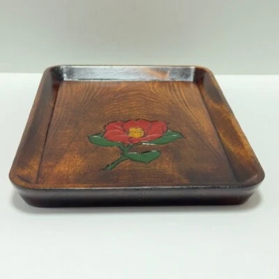 Japanese Lacquerware Sanuki lacquer Tray Camellia Small item holder From Japan - Image 1 of 4