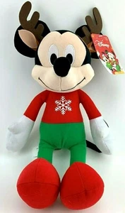 Disney Holiday Mickey con felpa navideña de astas 15" Just Play 2020 nuevo con etiquetas - Imagen 1 de 8
