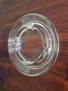 Cenicero Vintage Pequeño Redondo Forma Vidrio Transparente Logo A 5" - Imagen 1 de 1
