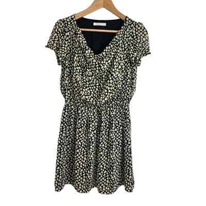 Natural mist elastic waist midi dress sleeveless geometric cowl neck size SMALL - Picture 1 of 7