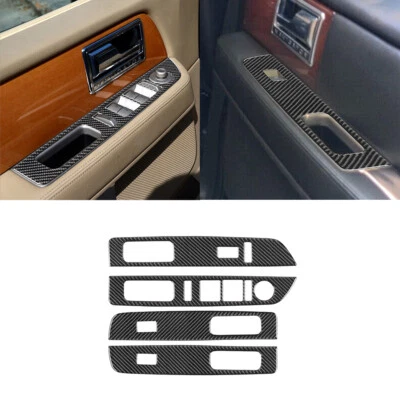 For Lincoln Navigator 2007-2014 Carbon Fiber Interior Window Control Cover Trim - Image 1 of 4