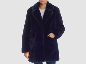 Manteau d'hiver femme bleu Sophie fausse fourrure bleu 325 $ taille L